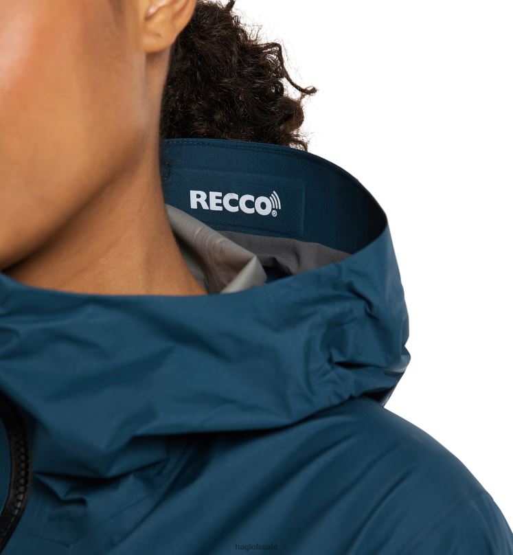 Dark Ocean/True Black Women Haglofs Roc Sheer GTX Jacket Tops ZXT0L733