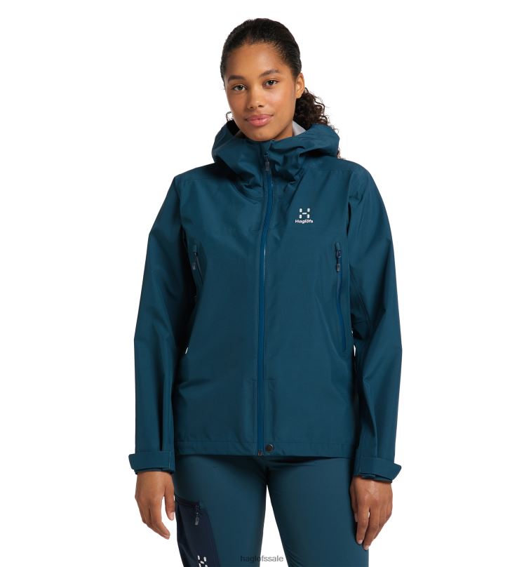 Dark Ocean Women Haglofs Roc GTX Jacket Tops ZXT0L716