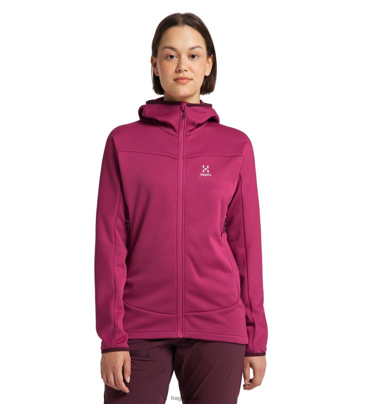 Deep Pink Women Haglofs Frost Mid Hood Tops ZXT0L550