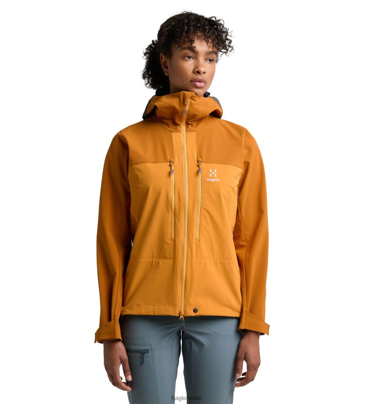 Desert Yellow/Golden Brown Women Haglofs Roc Sight Softshell Jacket Tops ZXT0L676