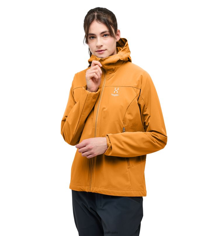 Desert Yellow Women Haglofs Move Softshell Hood Tops ZXT0L645