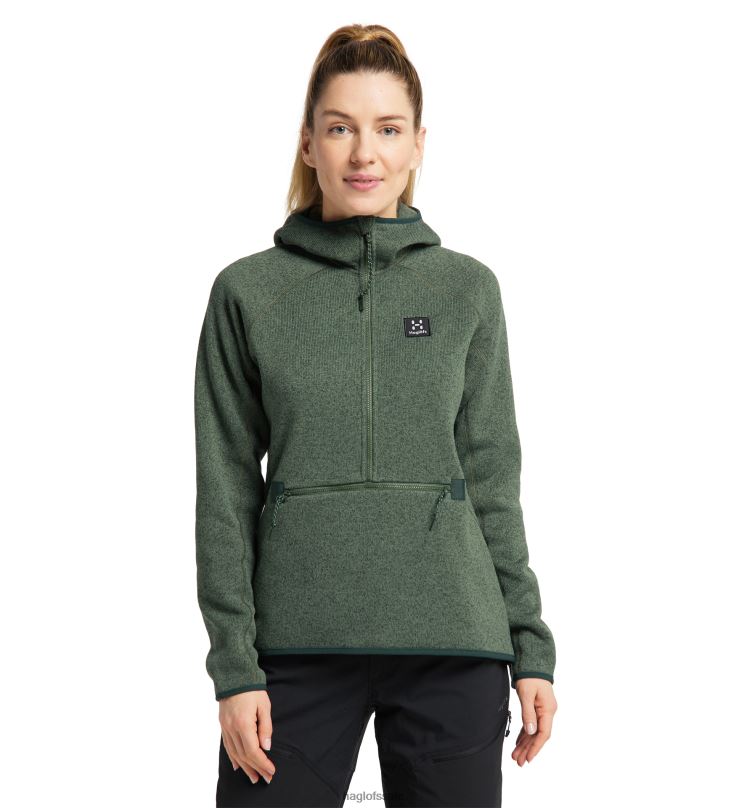 Fjell Green Women Haglofs Risberg 1/2 Zip Tops ZXT0L726