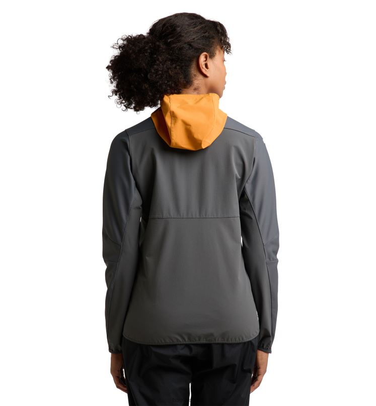 Magnetite/Desert Yellow Women Haglofs L.I.M Hybrid Softshell Jacket Tops ZXT0L674