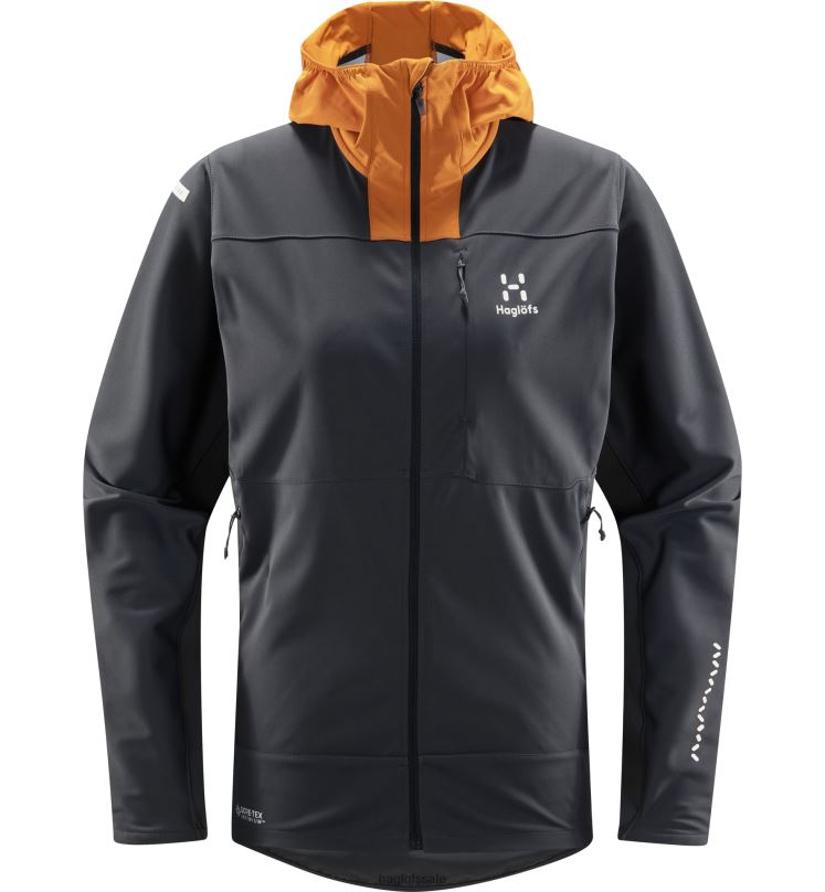 Magnetite/Desert Yellow Women Haglofs L.I.M Hybrid Softshell Jacket Tops ZXT0L674