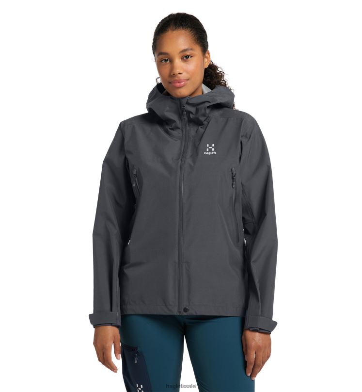 Magnetite Solid Women Haglofs Roc GTX Jacket Tops ZXT0L651