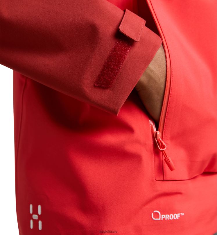 Poppy Red/Corrosion Women Haglofs Front Proof Jacket Tops ZXT0L621