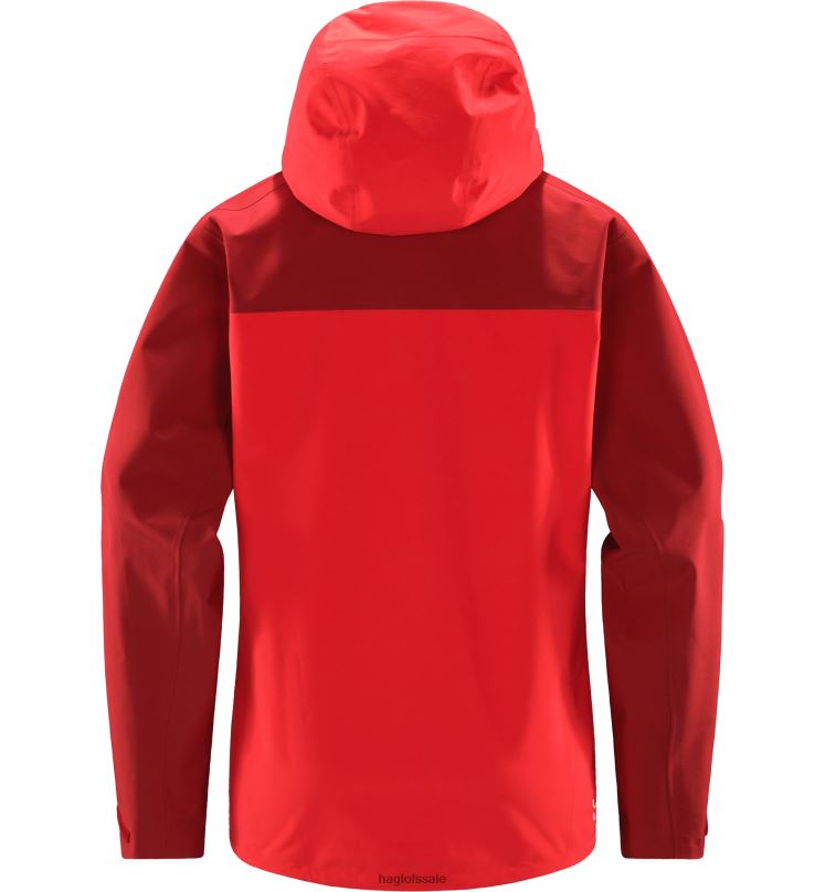 Poppy Red/Corrosion Women Haglofs Front Proof Jacket Tops ZXT0L621