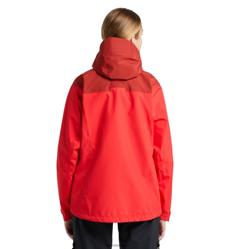 Poppy Red/Corrosion Women Haglofs ROC Flash GTX Jacket Tops ZXT0L640