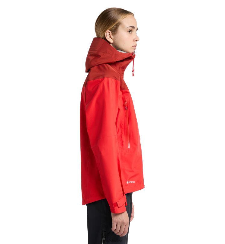 Poppy Red/Corrosion Women Haglofs ROC Flash GTX Jacket Tops ZXT0L640