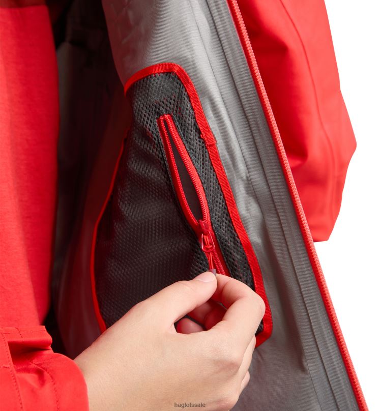 Poppy Red/Corrosion Women Haglofs ROC Flash GTX Jacket Tops ZXT0L640