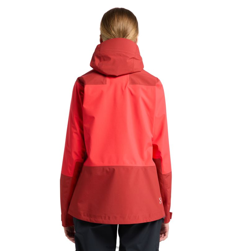 Poppy Red/Corrosion Women Haglofs ROC Sloper Proof Jacket Tops ZXT0L684