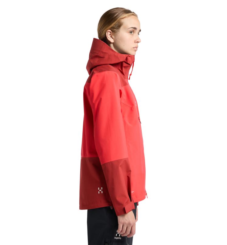 Poppy Red/Corrosion Women Haglofs ROC Sloper Proof Jacket Tops ZXT0L684