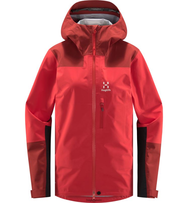 Poppy Red/Corrosion Women Haglofs ROC Sloper Proof Jacket Tops ZXT0L684