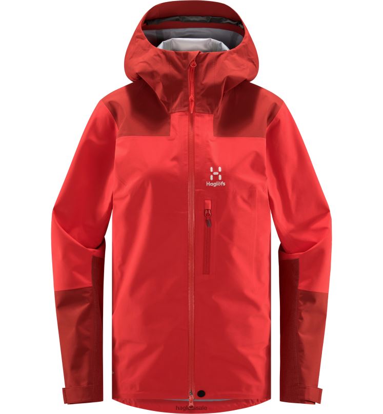 Poppy Red/Corrosion Women Haglofs ROC Sloper Proof Jacket Tops ZXT0L684