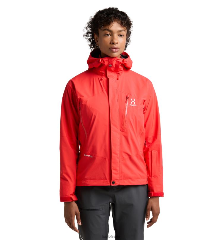Poppy Red Women Haglofs Astral GTX Jacket Tops ZXT0L542