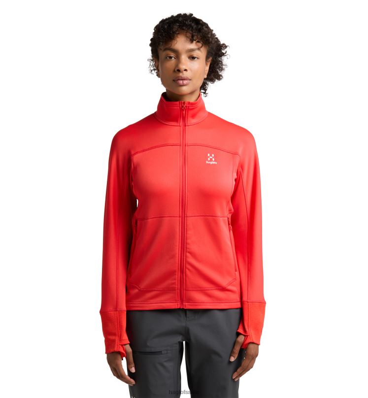 Poppy Red Women Haglofs Betula Jacket Tops ZXT0L563