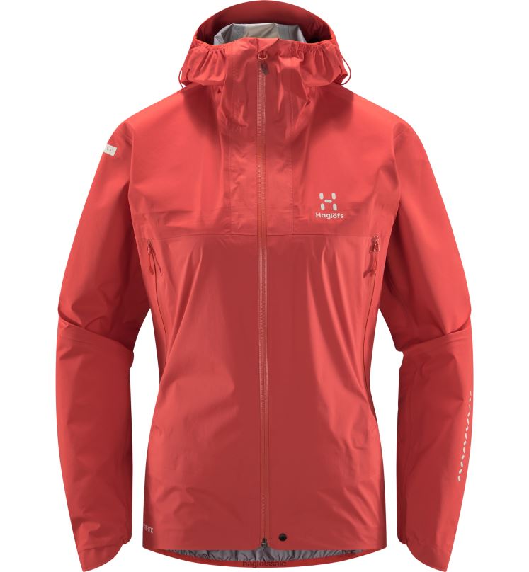 Poppy Red Women Haglofs L.I.M GTX Active Jacket Tops ZXT0L578