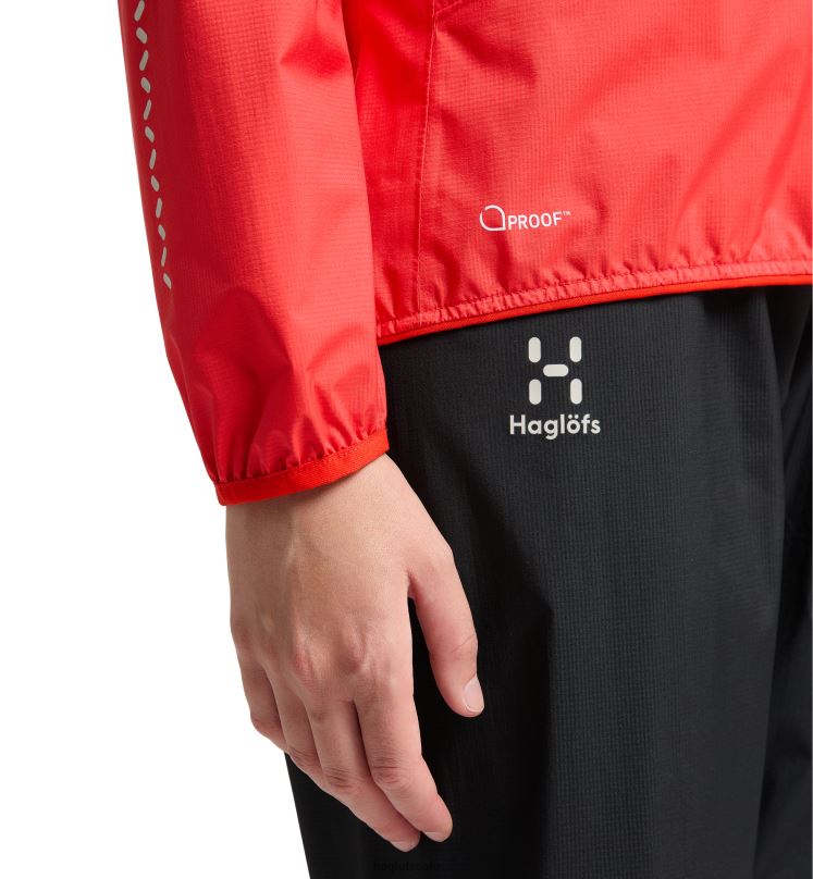Poppy Red Women Haglofs L.I.M Proof Jacket Tops ZXT0L698