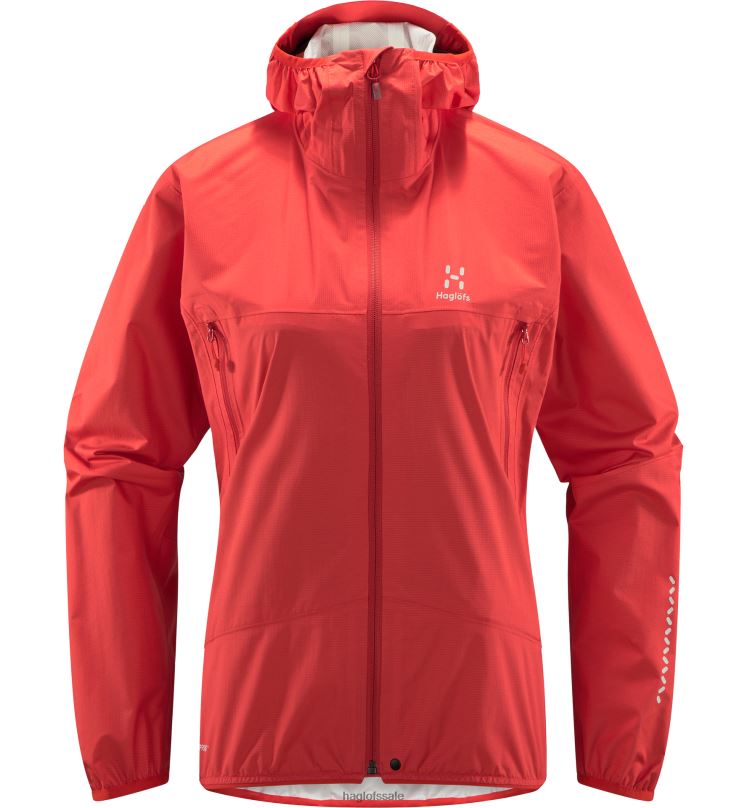 Poppy Red Women Haglofs L.I.M Proof Jacket Tops ZXT0L698