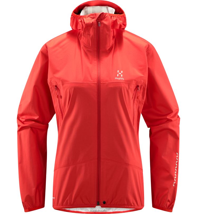 Poppy Red Women Haglofs L.I.M Proof Jacket Tops ZXT0L698