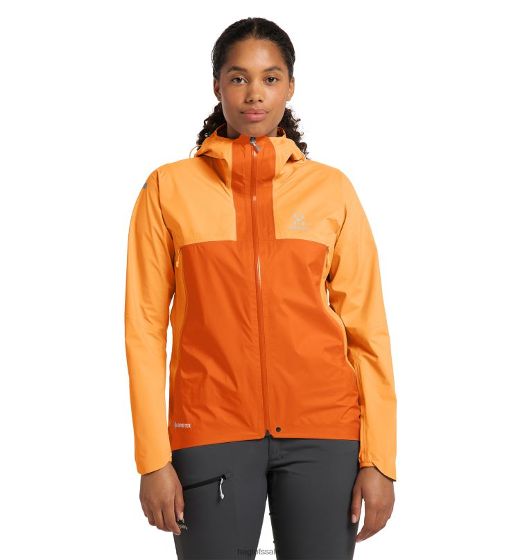 Soft Orange/Flame Orange Women Haglofs L.I.M GTX Active Jacket Tops ZXT0L577