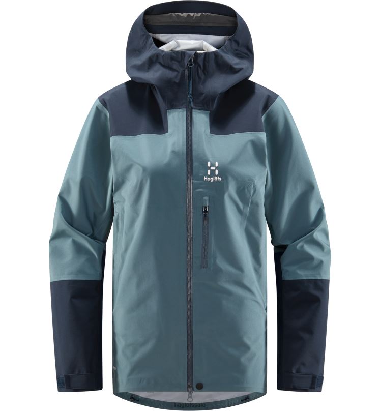 Steel Blue/Tarn Blue Women Haglofs ROC Sloper Proof Jacket Tops ZXT0L642