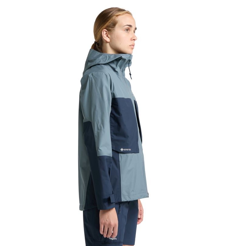 Steel Blue/Tarn Blue Women Haglofs Roc Sheer GTX Jacket Tops ZXT0L655