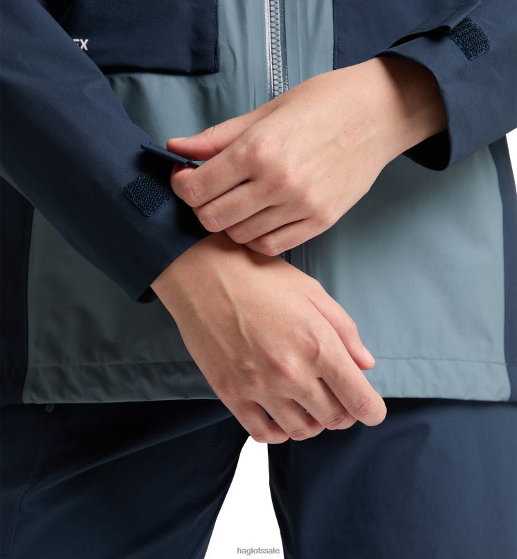 Steel Blue/Tarn Blue Women Haglofs Roc Sheer GTX Jacket Tops ZXT0L655