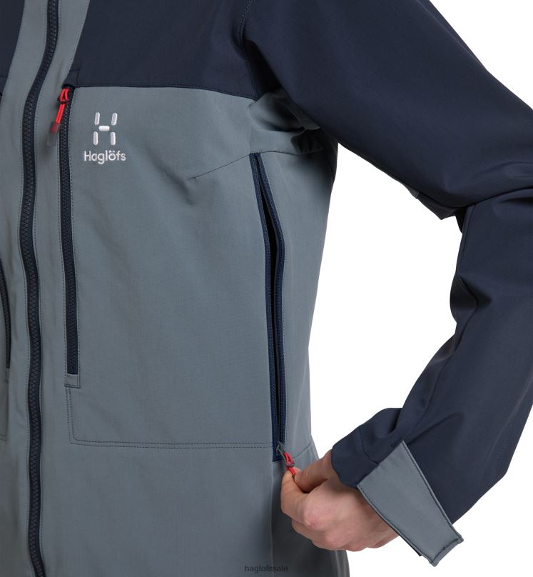 Steel Blue/Tarn Blue Women Haglofs Roc Sight Softshell Jacket Tops ZXT0L675