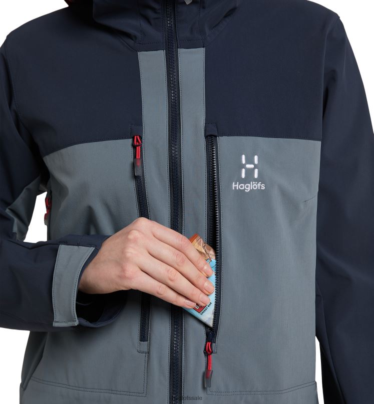 Steel Blue/Tarn Blue Women Haglofs Roc Sight Softshell Jacket Tops ZXT0L675