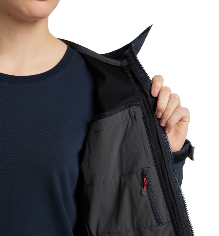 Steel Blue/Tarn Blue Women Haglofs Roc Sight Softshell Jacket Tops ZXT0L675