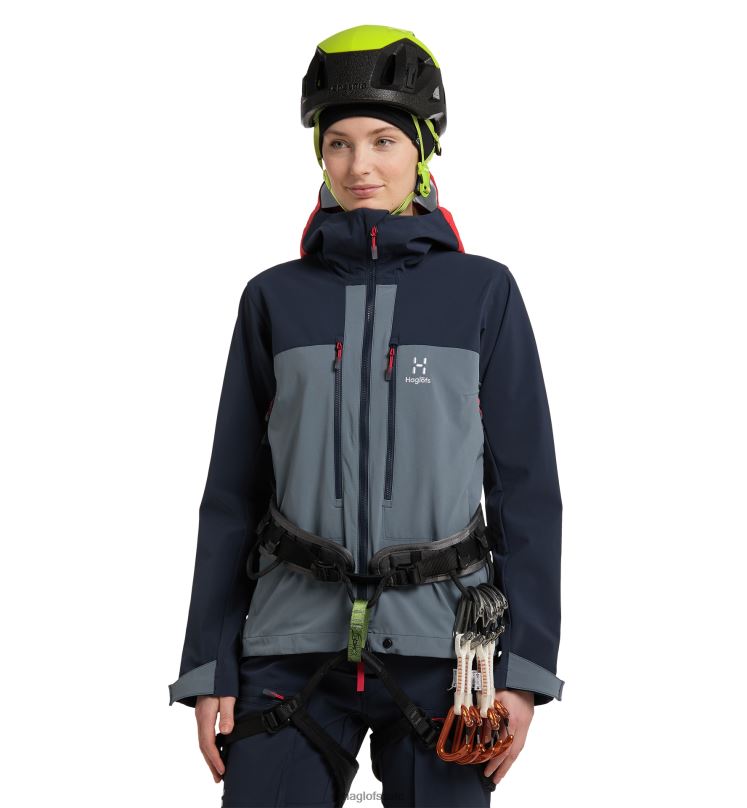 Steel Blue/Tarn Blue Women Haglofs Roc Sight Softshell Jacket Tops ZXT0L675