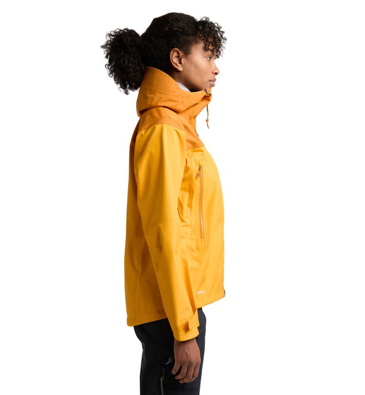 Sunny Yellow/Desert Yellow Women Haglofs ROC Flash GTX Jacket Tops ZXT0L639