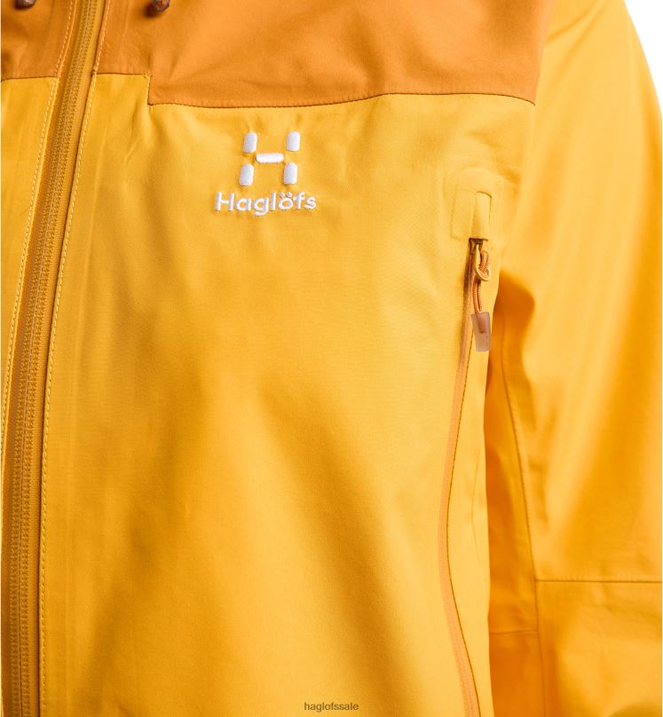 Sunny Yellow/Desert Yellow Women Haglofs ROC Flash GTX Jacket Tops ZXT0L639