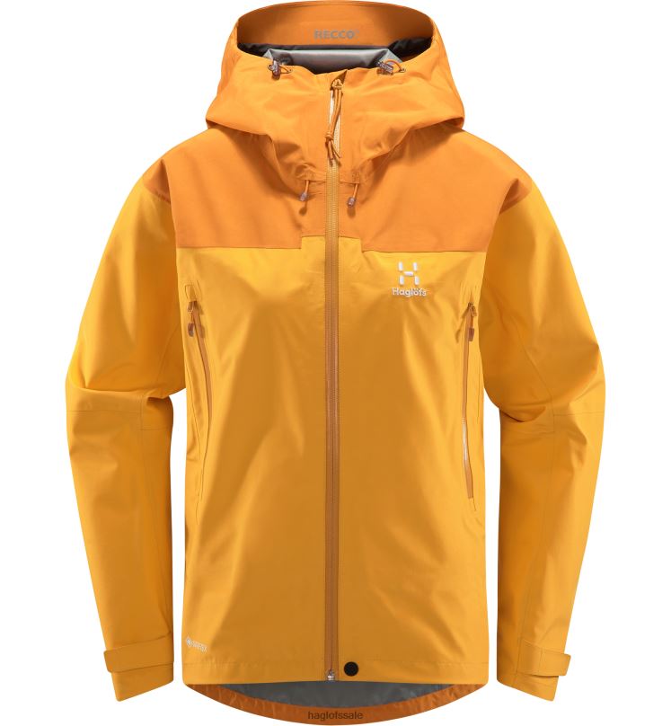 Sunny Yellow/Desert Yellow Women Haglofs ROC Flash GTX Jacket Tops ZXT0L639