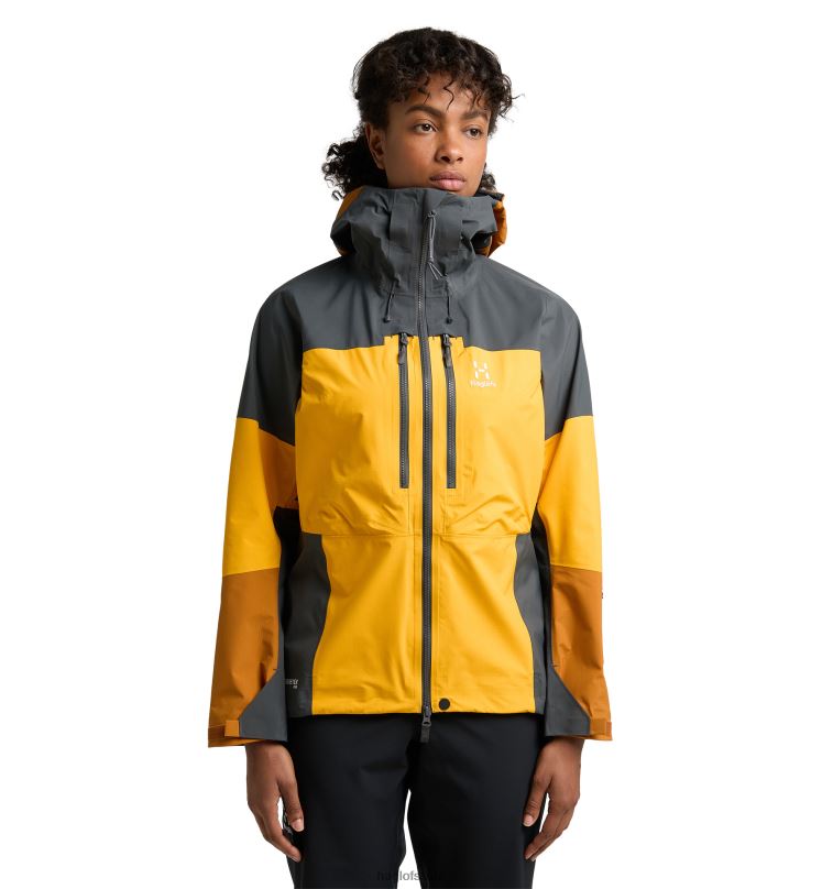 Sunny Yellow/Magnetite Women Haglofs Spitz GTX Pro Jacket Tops ZXT0L683