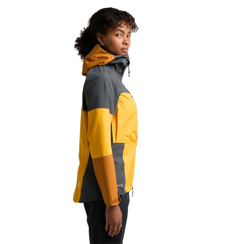 Sunny Yellow/Magnetite Women Haglofs Spitz GTX Pro Jacket Tops ZXT0L683