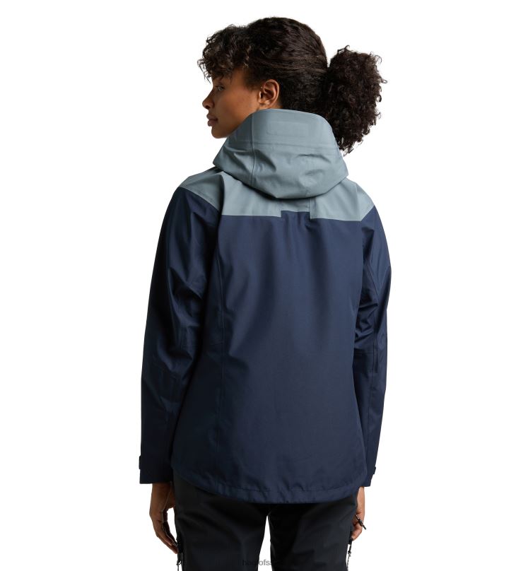 Tarn Blue/Steel Blue Women Haglofs ROC Flash GTX Jacket Tops ZXT0L638