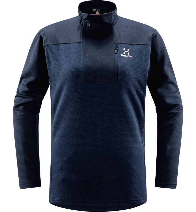 Tarn Blue Women Haglofs ROC Flash Mid Halfzip Tops ZXT0L616
