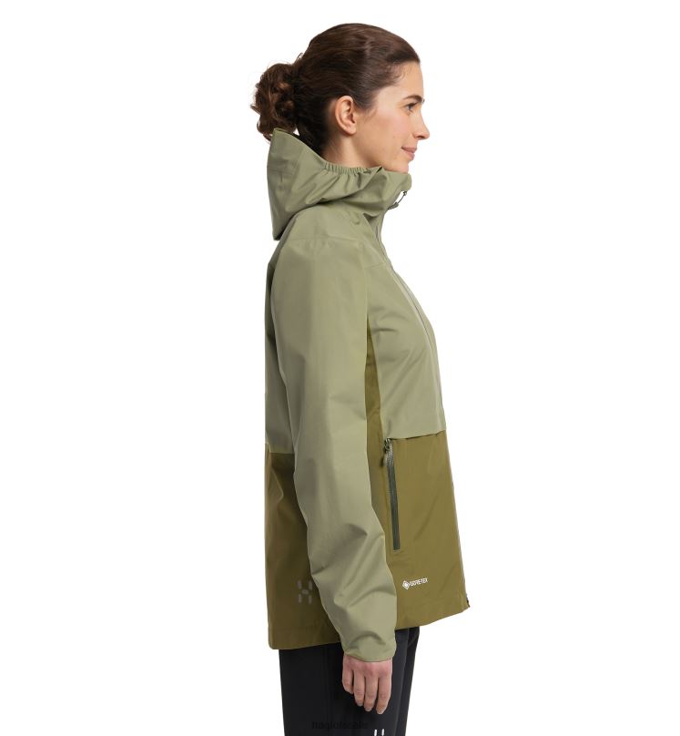 Thyme Green/Olive Green Women Haglofs Wilda GTX Jacket Tops ZXT0L729