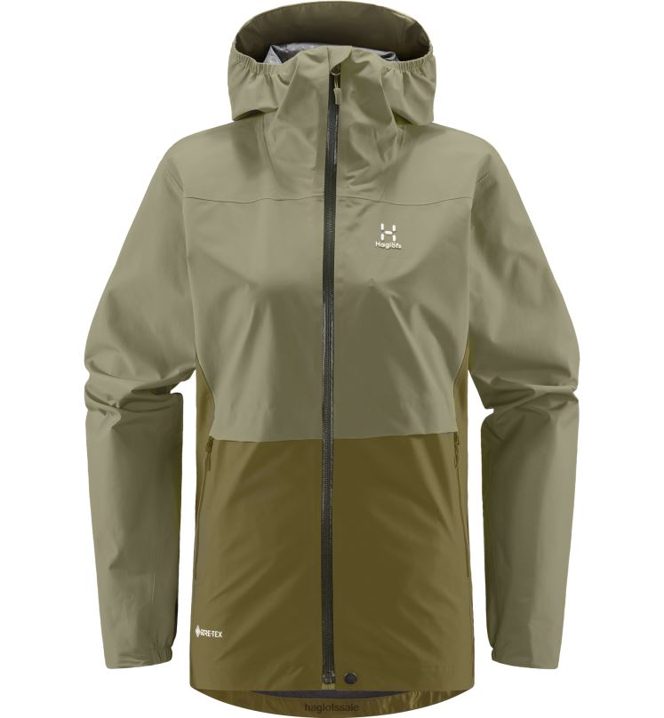 Thyme Green/Olive Green Women Haglofs Wilda GTX Jacket Tops ZXT0L729