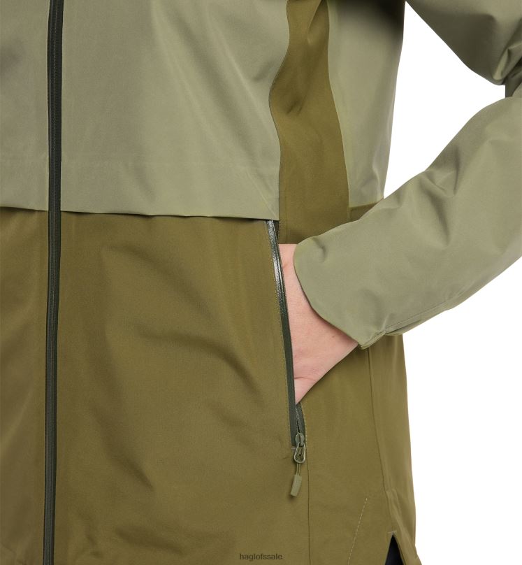 Thyme Green/Olive Green Women Haglofs Wilda GTX Jacket Tops ZXT0L729