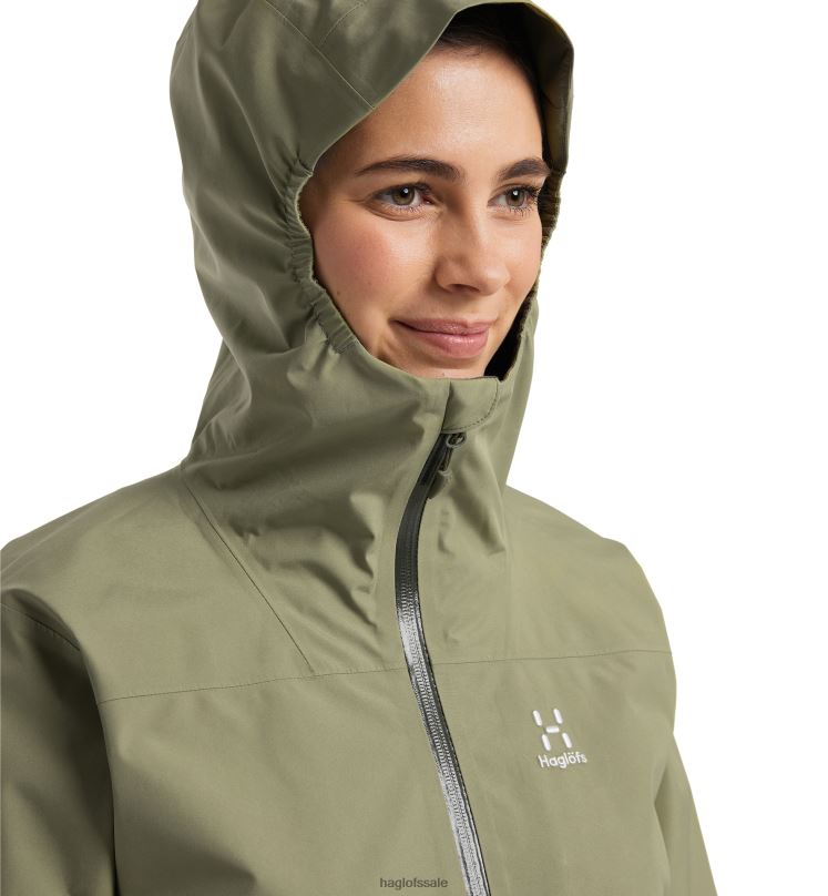 Thyme Green/Olive Green Women Haglofs Wilda GTX Jacket Tops ZXT0L729