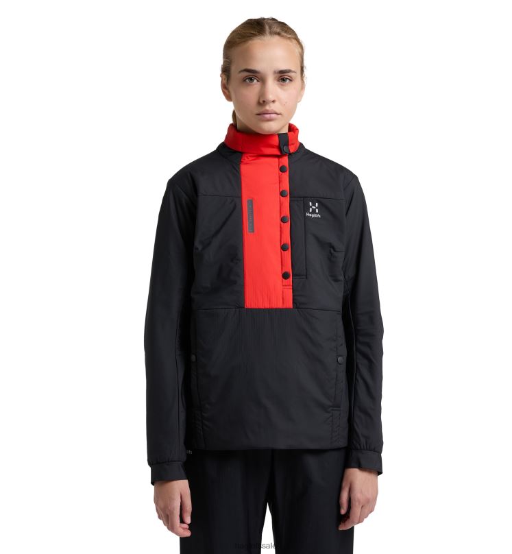 True Black/Zenith Red Women Haglofs L.I.M ZT Breathe Insulated Jacket Tops ZXT0L641