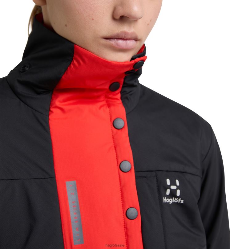 True Black/Zenith Red Women Haglofs L.I.M ZT Breathe Insulated Jacket Tops ZXT0L641