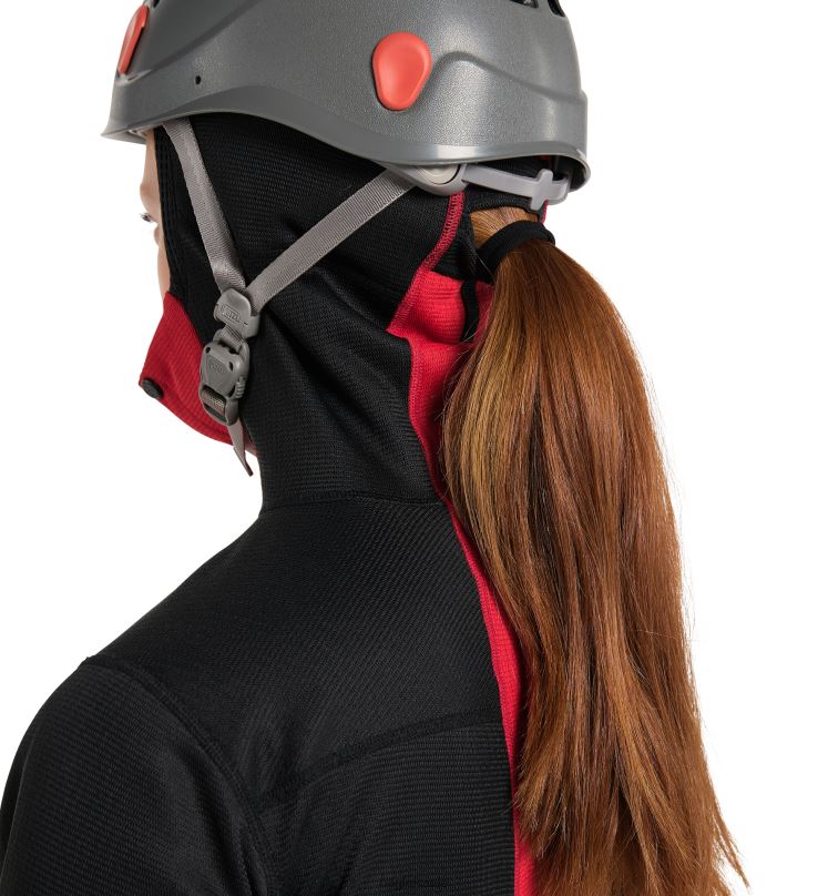 True Black/Zenith Red Women Haglofs L.I.M ZT Sync 1 Mid Hood Tops ZXT0L584