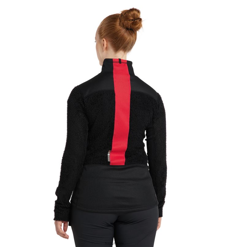 True Black/Zenith Red Women Haglofs L.I.M ZT Sync 2 Mid Jacket Tops ZXT0L585