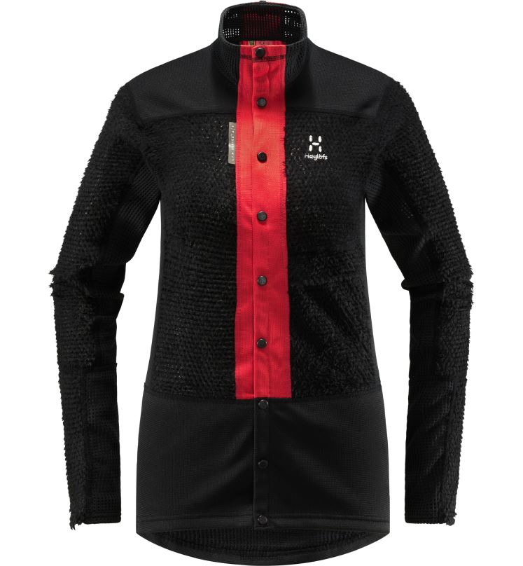 True Black/Zenith Red Women Haglofs L.I.M ZT Sync 2 Mid Jacket Tops ZXT0L585