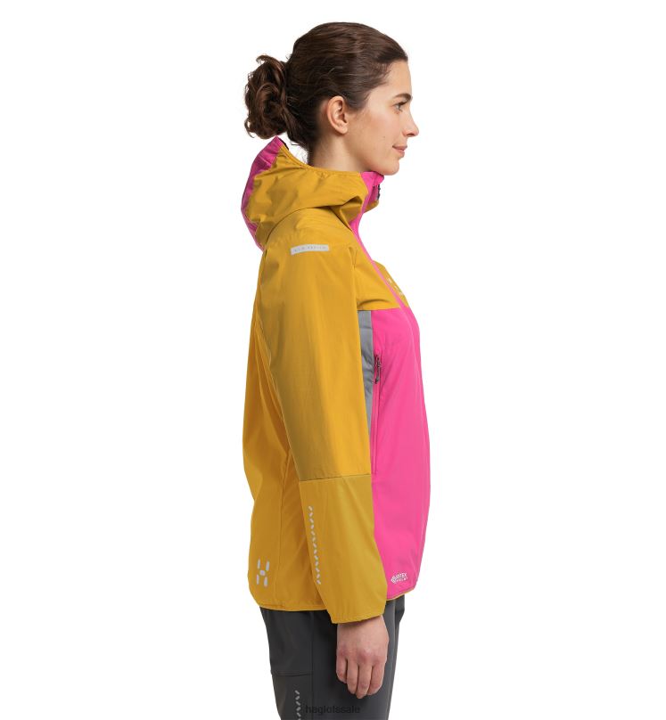 Ultra Pink/Autumn Leaves Women Haglofs L.I.M Alpha Hood Tops ZXT0L702