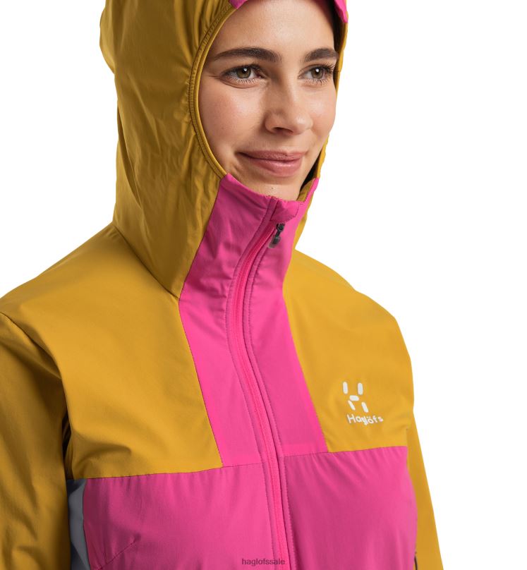 Ultra Pink/Autumn Leaves Women Haglofs L.I.M Alpha Hood Tops ZXT0L702